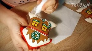 Текстильные ëлочные игрушки с ароматом кофе и ванили | МК кофейные домики