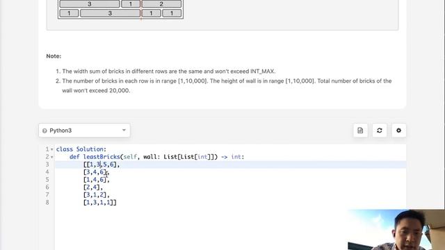 Leetcode - Brick Wall (Python) смотреть онлайн