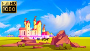 Анимационный фон "Замок". Cartoon background "Castle".