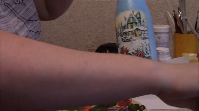 Новогодняя бутылка / Простой декор шампанского/ Декупаж смотреть онлайн