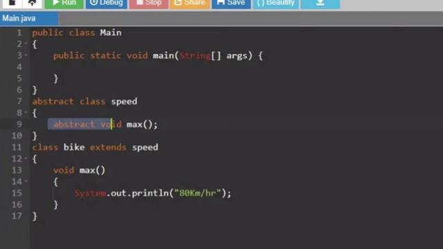Abstract class in java with example program, difference between interface vs abstract class in java