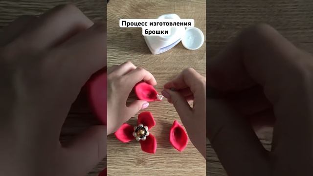 Процесс изготовления броши-цветка из холодного фарфора #diy #мастеркласс #лепка #лепкавидео #мкцвет