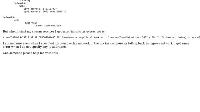 DevOps & SysAdmins: How to create docker ingress network with ipv6 support? смотреть онлайн