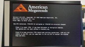 Solução erro da bios setup - "New CPU installed, FTPM NV corrupted or FTPM NV structure changed"