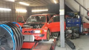 Ford Fiesta Mk2 drag car on dyno (Loud!)