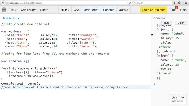 Array Filter (vs FOR Loop)