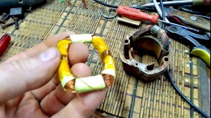 Ремонт дрели, изготовление и замена обмоток статора.