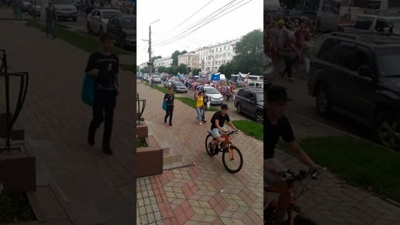 Комсомольск на Амуре Митинг в поддержку губернатора Фургала .Около 20000 в колоне