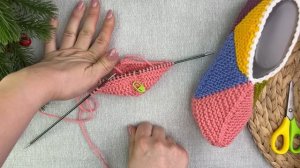 Связала  такую красоту из остатков пряжи! Очень легко и быстро! СЛЕДКИ НА ДВУХ СПИЦАХ.