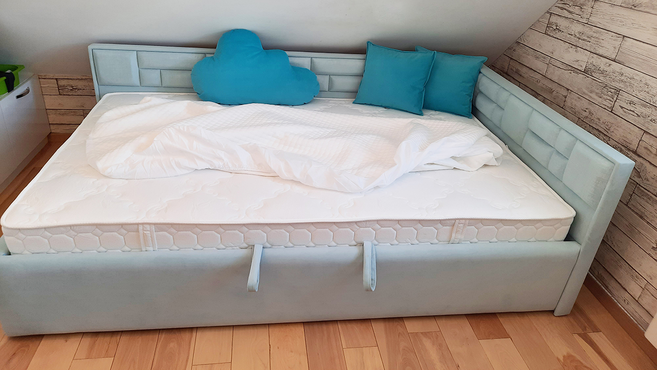 Угловые детские кровати в голубых цветах ?Стоун / Stone