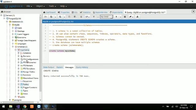 How to create and remove schemas in PostgreSQL | Schema in PostgreSQL pgAdmin 4 смотреть онлайн