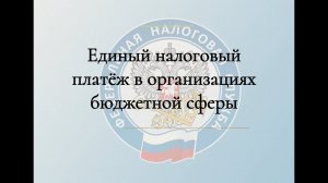 Единый налоговый платёж в организациях бюджетной сферы