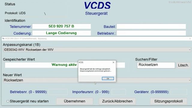 VCDS Codierung | Service Inspektion rückstellen | Anleitung zum Serviceintervall WIV zurücksetzen