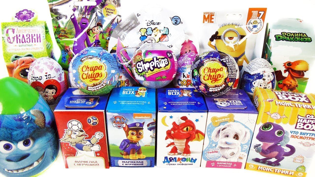 20 Киндер Сюрпризов, Unboxing Kinder Surprise TSUM TSUM Дисней, ФИКСИКИ,Щенячий патруль,Свинка Пеппа смотреть онлайн