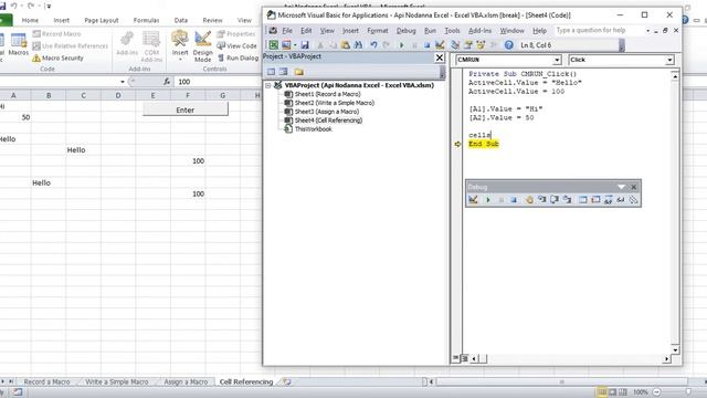 Excel VBA & Macros | Cell Referencing | Sinhala Tutorial