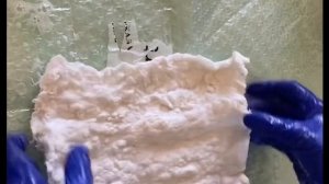 Создаем фактурный войлок из шерсти мериноса и льняной ваты, приваливаем  собачий пух и льняную вату