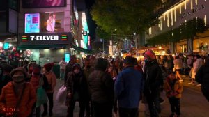 Christmas Lights Night Walk on Myeongdong Street in Seoul _ Walking Tour Guide