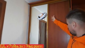 Робот для мойки окон dBot W100,также отлично моет и зеркала, проверяем в деле на зеркале.