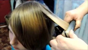 Укладка волос плойкой - утюжком.