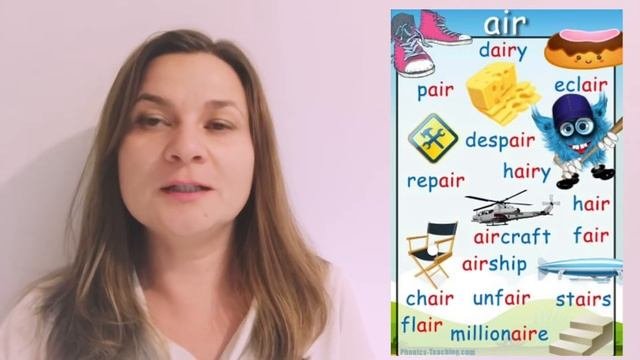 Звукът Air (eъ) Фонетика,Произношение и Правопис на думи Английски език за начинаещи