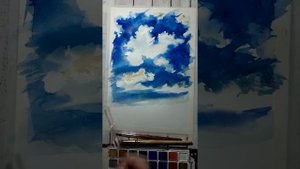 Как рисовать облака акварелью