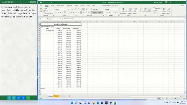 MOS Excel 2019/365 (MO-200) - MOS Excel 2019 Associate Skill Review 1