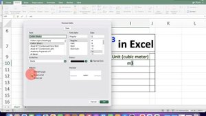 How to Type m3 in Excel