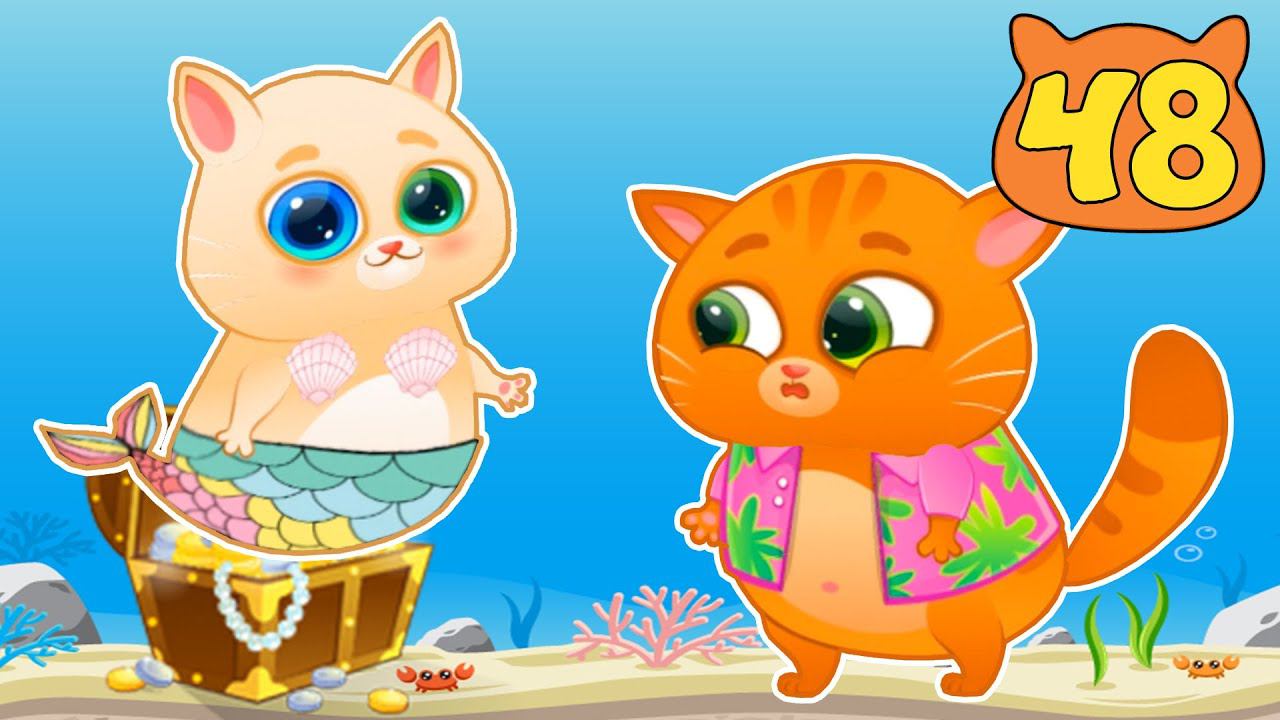 Суровый КОТИК БУБУ №48. В поисках сокровищ с Русалочкой. Мультик ИГРА про котят на канале Хвостик ТВ смотреть онлайн