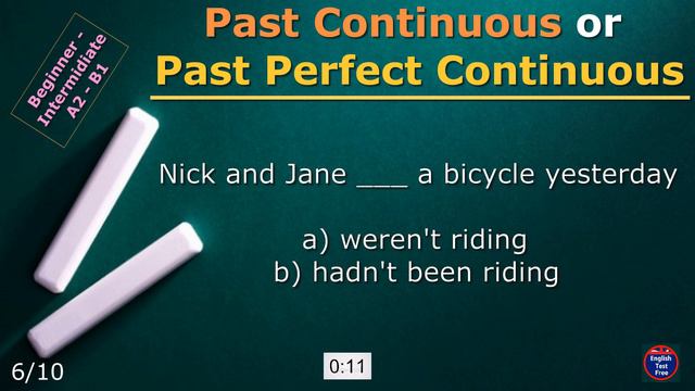 #quiz Past Continuous or Past Perfect Continuous (10) #past #perfect #continuous #tense