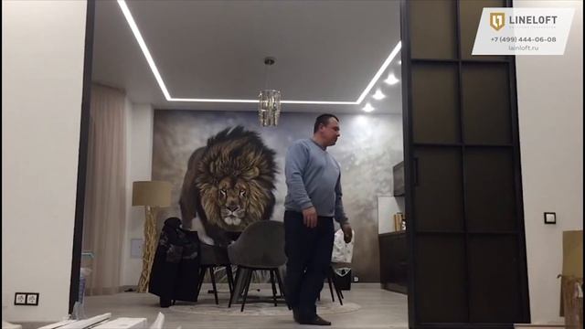 Лофт перегородки межкомнатные с стеклом бронза в сатине.