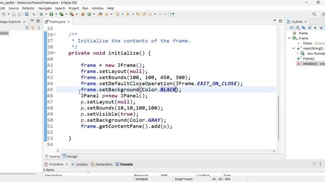 How to set background color of JFrame in Java смотреть онлайн