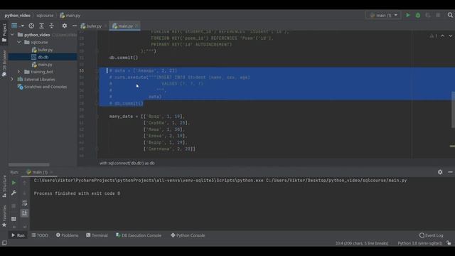SQLite и Python (3). Операторы SELECT и INSERT смотреть онлайн