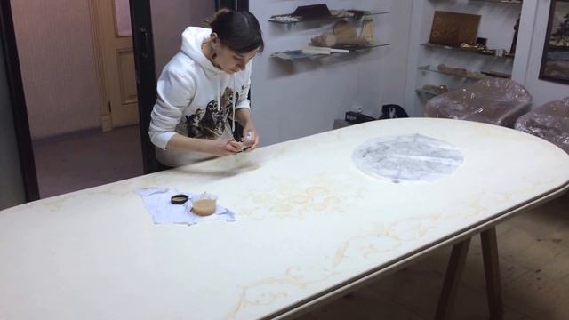 Роспись стола из массива ТММ мошкины.рф смотреть онлайн