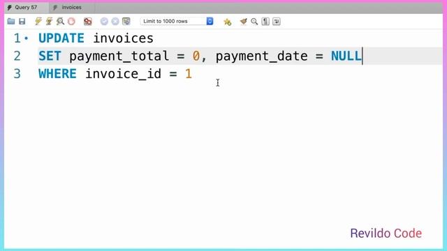 Updating a single row MySQL | MySQL full course | Full tutorial for beginners | #revildo_code