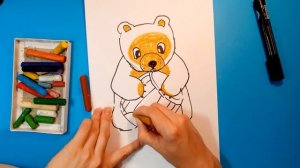 Как нарисовать МЕДВЕДЯ С МЕДОМ. Рисуем с детьми. How to draw a BEAR WITH HONEY.