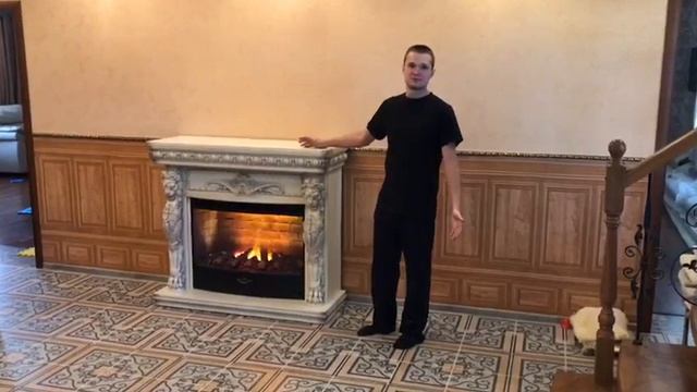 Электрокамин Romano (белый с патиной) с очагом 3D Firestar 33/Отзыв / доставил Гранд-Камин / Парово смотреть онлайн