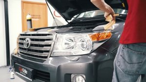 Полировка фар Toyota Land Cruiser 200 и оклейка в антигравийную пленку