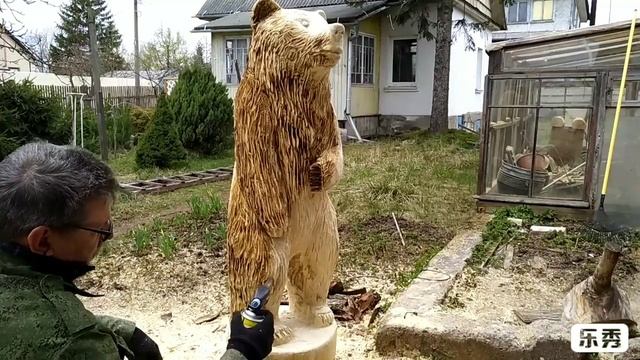 Добрый мишка из дерева (резьба шерсти и обжиг). смотреть онлайн