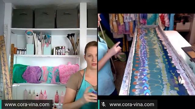 Paper Marbling On Fabric - Water Marbling a Purple and Green Scarf смотреть онлайн