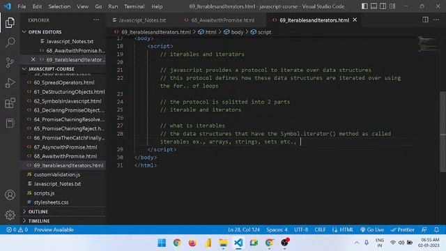 Javascript - Promise, Async and Await with Promise, Iterators and Iterables in Javascript