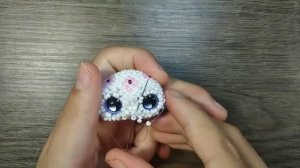 Ушан (зайчик) из бисера. Амигуруми. Мастер-класс. Носик.