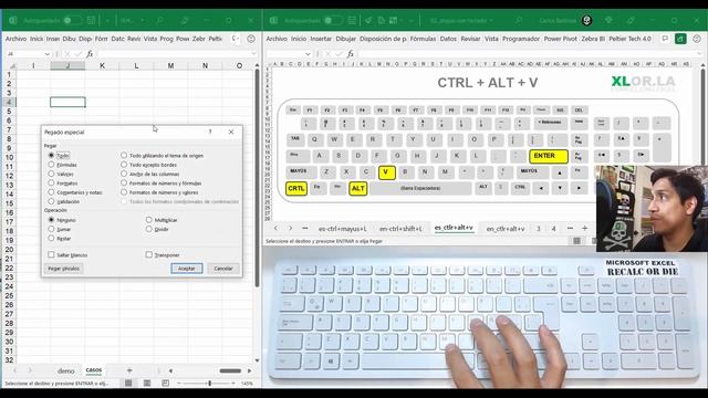 Atajo de teclado 004 para Excel: CTRL + ALT + V para Pegado Especial y más! смотреть онлайн