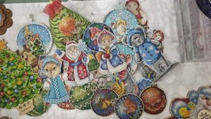 #вышивка Мои 100 вышитых новогодних игрушек, Вудстич, Волшебная страна, Вирена, МП студия, Овен,