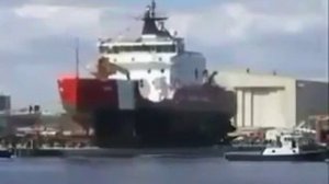 Как спускают на воду огромные океанские корабли