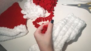 КОЛПАК САНТЫ из Alize Puffy Fine / шапка Деда Мороза за час