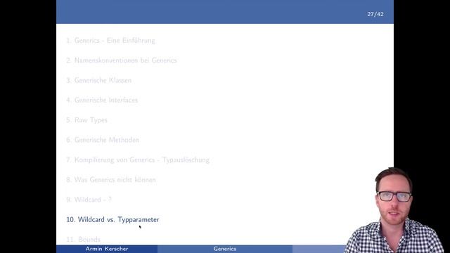 Java - Wildcards vs. Typparameter (Generics - Teil 11/19) смотреть онлайн