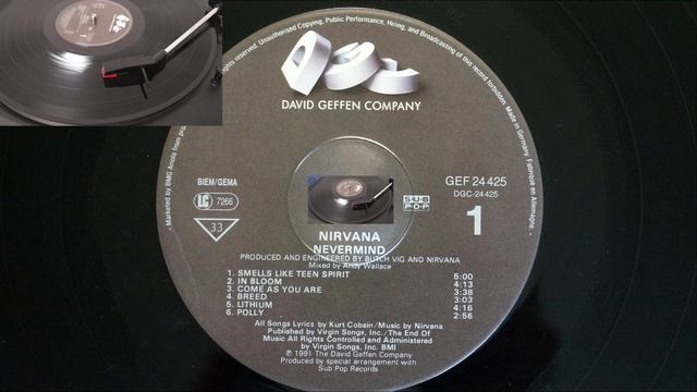 Breed - Nirvana "Nevermind" 1991 Vinyl Disk 12" Longplay 33rpm 4K Hard Rock Musik