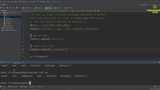 8. python list  | python basic | python django tutorial | python list functions | python lists