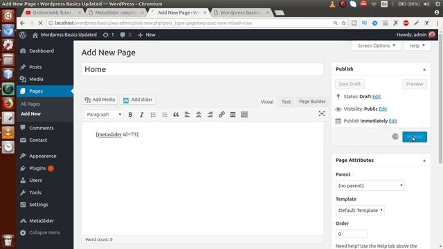 Learn Wordpress Basics Tutorial for beginners (Part#7) How to use Meta Slider in wordpress