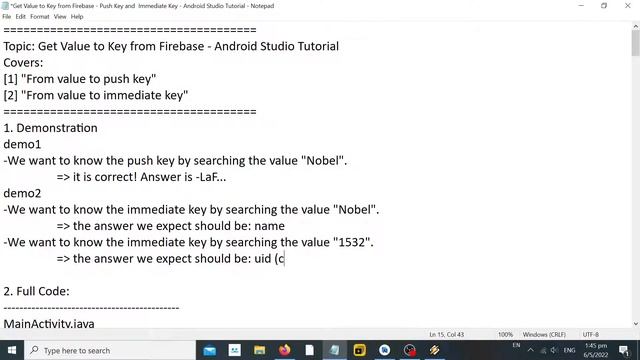 Get Value to Key from Firebase - Push Key and Immediate Key - Android Studio Tutorial смотреть онлайн